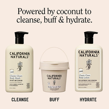 California Naturals Exfoliating Body Scrub with Coconut Oil, Sugar and Vitamin C Naturally Scented with Toasted Coconut, 14.5 oz