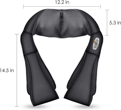 COMFIER Cordless Neck and Shoulder Massager with Heat, Wearable 4D Shiatsu Deep Tissue Kneading for Desk Workers and Drivers, Hands-Free Straps, FSA Eligible HSA Gift
