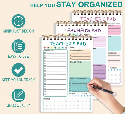 Teacher Notepad - A4 Teacher To Do List Notepad, Spiral Checklist Notebook Organizer for Teachers Notes Task Appointment, Teacher Appreciation Gifts, 8'' x 11'', Green