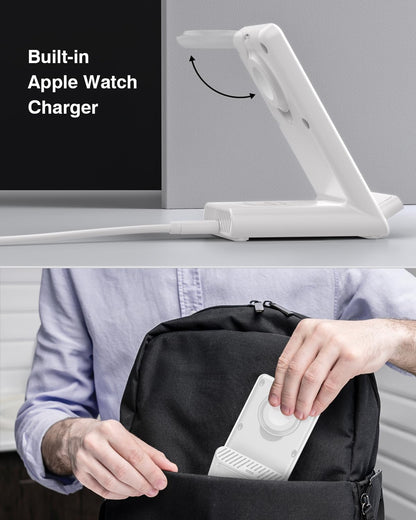 Wireless Charging Station,3 in 1 Charging Stand for Apple Multiple Devices