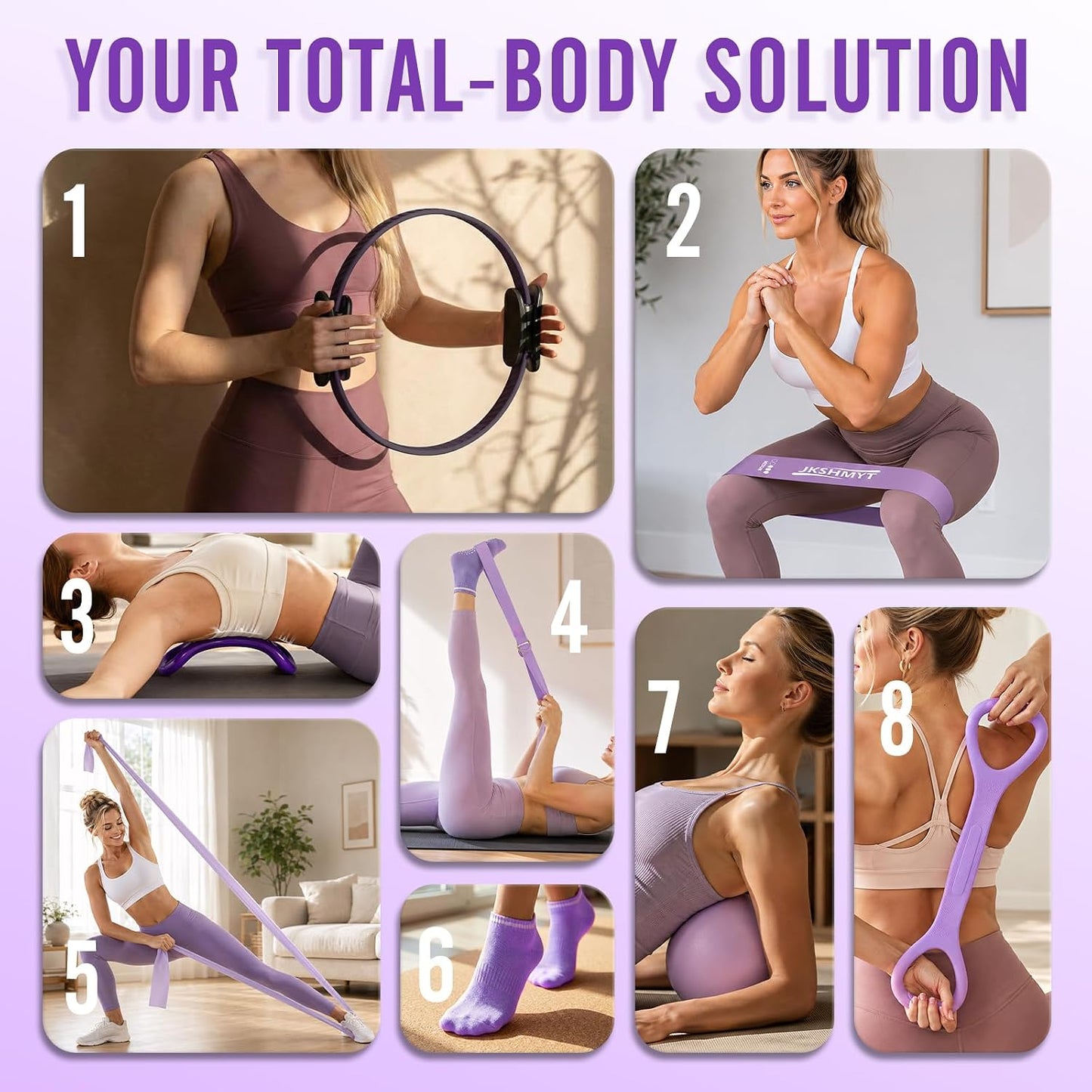 JKSHMYT Pilates Ring Fitness Circle for Women, Pilates Equipment – 14.5" Home Magic Exercise Workout, Better me Pilates Essentials Starter Set for Beginners Toning Shape Full Body