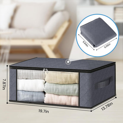 HomeHacks Clothes Organizer Storage Bags, 35L Storage Bins, Gray