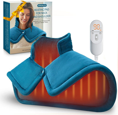Heating Pad for Neck Shoulders Back, Electric Heat Pads, Weighted Heated Wrap for Daily Relax 6 Heat Settings 4 Auto Timers, Birthday Gifts for Women Men Mom Dad Wife Husband, 24"x33", ETL Certified
