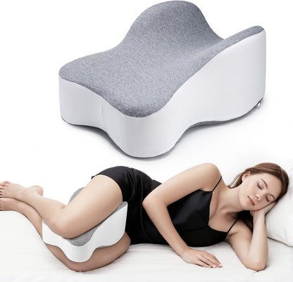 Long Knee Pillow for Side Sleepers Separates Full Thighs for Alignment | Memory Foam Leg Pillow for Knees,Hips, Back Pain Relief When Side Sleeping Spine Alignment Support for Knee Surgery Recovery