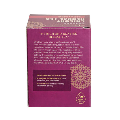 Teeccino Holiday Herbal Tea Sampler Assortment - Candy Cane, Gingerbread, Snickerdoodle - Caffeine-Free Holiday Dessert Teas with Prebiotic Chicory, 12 Tea Bags