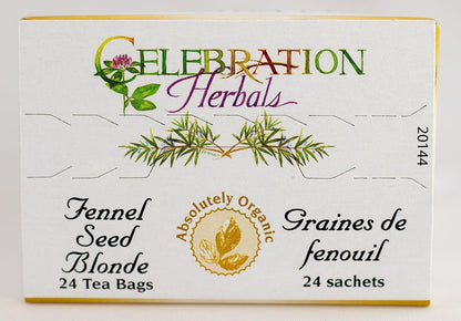 CELEBRATION HERBALS Fennel Seed Blonde Tea Organic 24 Bag, 0.02 Pound