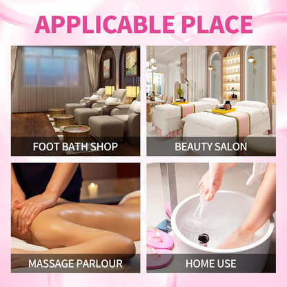 Pedicure Kit Foot Soak Set: Bubble Salt, Sugar Scrub, Massage Mask, Massage Lotion in a Box, 4 Step Foot Spa Kit for Dry Feet, Softens Calluses, Tired Feet（3 Set Lavender) - Colors B