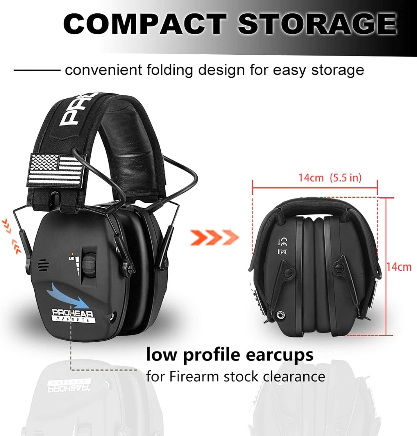 PROHEAR Electronic Ear Protection for Shooting with 4X Sound Amplification, Gun Range Hearing Protection Muffs, NRR 23dB Noise Reduction Headphones for Hunting, Green