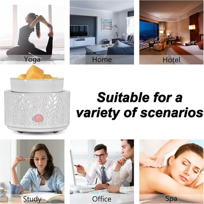 Ceramic Wax Melt Warmer, Fragrance Wax Warmer 4-in-1 Electric Candle Wax Melter and Wax Cubes for Home Office Bedroom Aromatherapy Essential Oil Burner is Birthday Gifts for Women Mom Girl(Dark Brown)