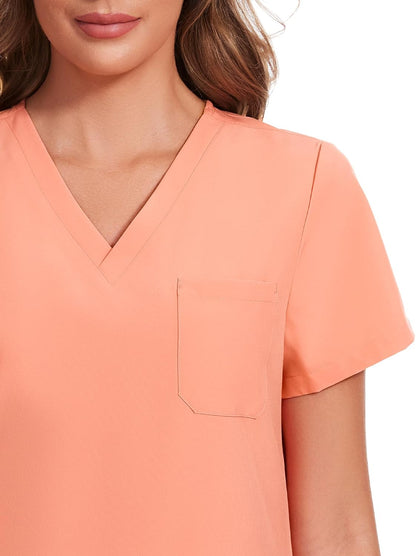 COZYFIT Scrubs for Women Set - Stretch V-Neck Scrub Top & Jogger Pant with 8 Pockets COZY SCRUBS - Colors B