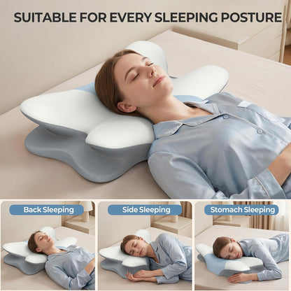Cervical Neck Pillow - Contour Memory Foam Pillows for Pain Relief