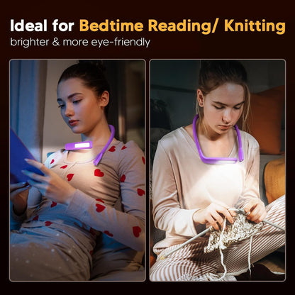 Reading Light, Rechargeable Neck Light, Stepless Dimming Book Light