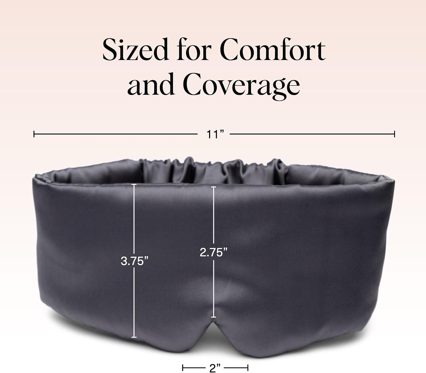 Kitsch Contour Pillow Eye Mask – Softer Than Silk Eye Masks for Sleep, Blindfold Sleep Masks for Women & Men, No Eye Pressure, Lightweight, Eye Care, Travel Essentials - Charcoal