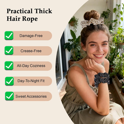 Satin Scrunchies for Women – 8PCS Blush & Brown Silk Hair Ties Set – No Crease, Frizz-Free, Gentle Elastic Hair Bands, Soft & Stylish Everyday Hair Accessories Gifts