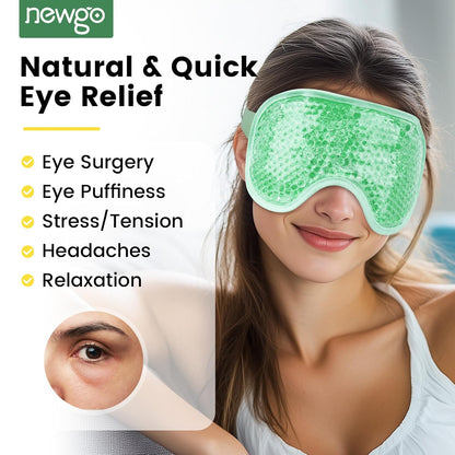 NEWGO Cooling Eye Mask for Puffy Eyes, Cold Eye Mask Eye Ice Pack for After Eyes Surgery, Tension Stress Relief, Itchy Eyes, Headaches, Dark Circles - Blue