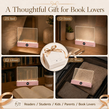Smart 2 in 1 LED Book Light & Night Light, with 3 Colors, Stepless Dimming