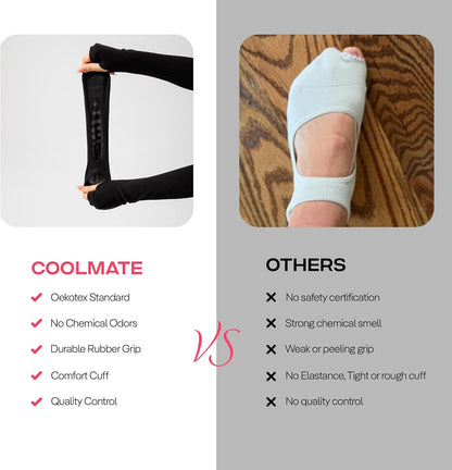 COOLMATE Pilates Socks with Grips for Women, Yoga Socks, Crew Non Slip Women for Barre, Pilates Gifts for Women - Colors A