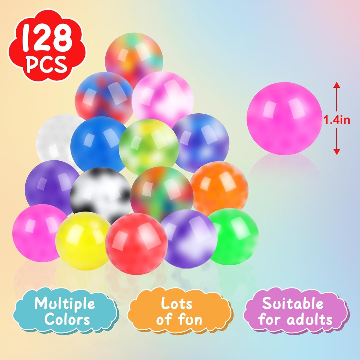 VISCOO 24 Pack Stress Balls for Adults, Squeeze Balls for Anxiety Relief, Soft Palm-Sized Pressure Balls, Durable Relaxation Set