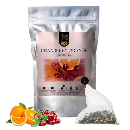 Cranberry Orange Black Tea 100gm, Natural Herbal Infusion, 50 Tea Bags