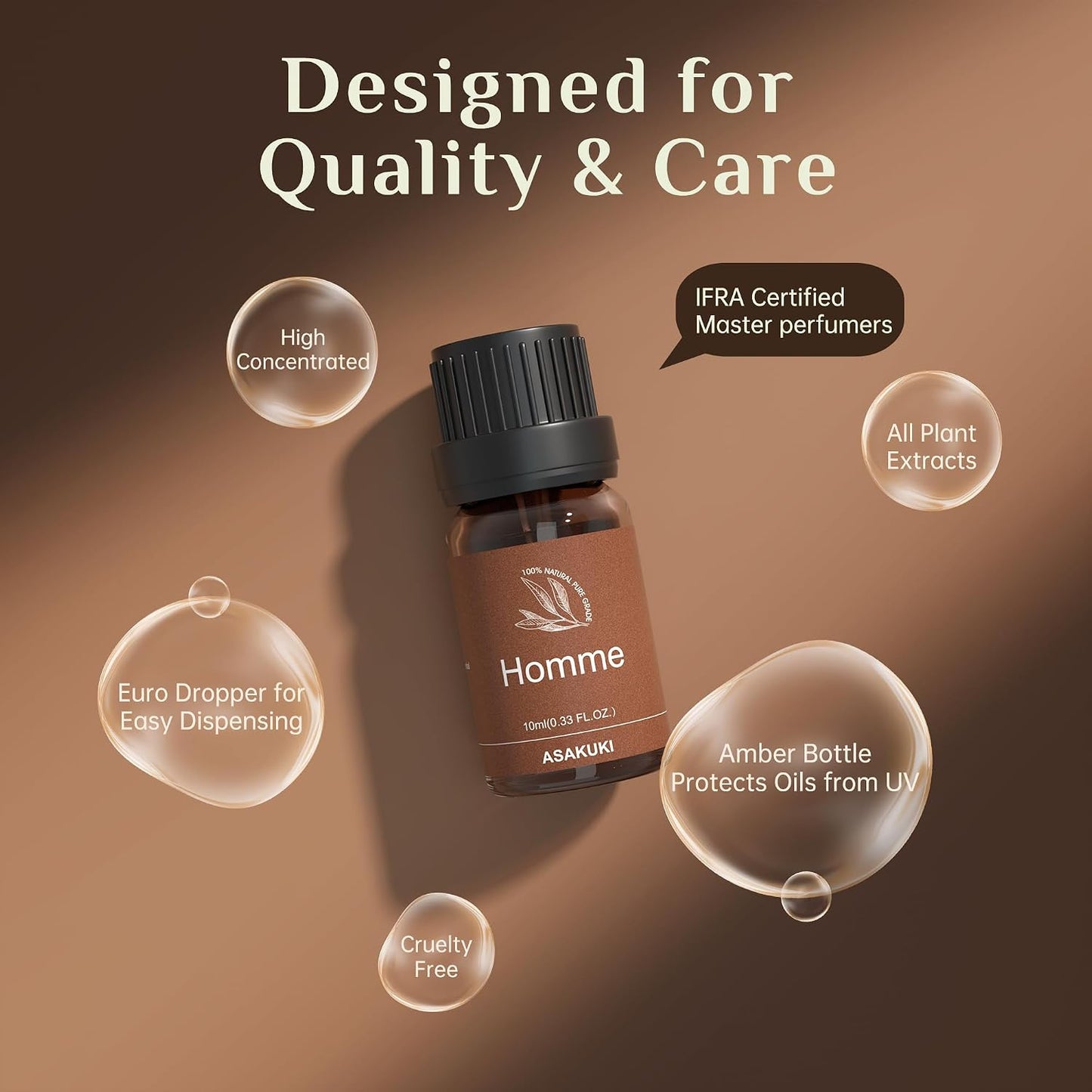 ASAKUKI Essential Oils for Diffuser –6 Mood Essential Oil Blends (Breathe, Uplift, Sensual, Balance, Unwind, Rest) for Morning to Night Rituals, Home & Daily Use-Thoughtful Gift