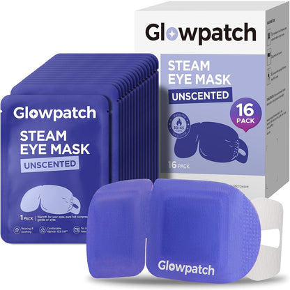 16 Pack Steam Eye Masks for Dry Eyes, Self Heating Warm Compress for Eyes Fatigue & Puffiness Relief, Disposable Heated Eye Mask for Spa & Travel, Gift for Women and Men - Unscented