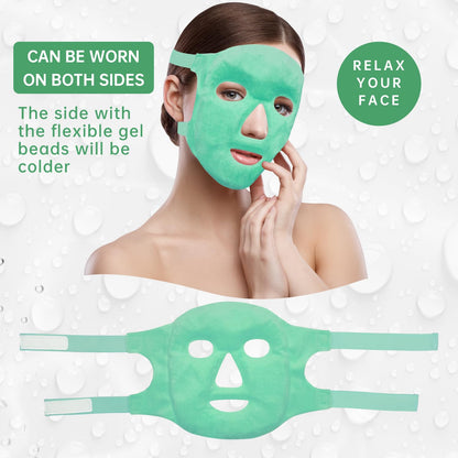 ZNÖCUETÖD Cold Face Ice Mask Facial Ice Pack, Hot Cold Compress for Face