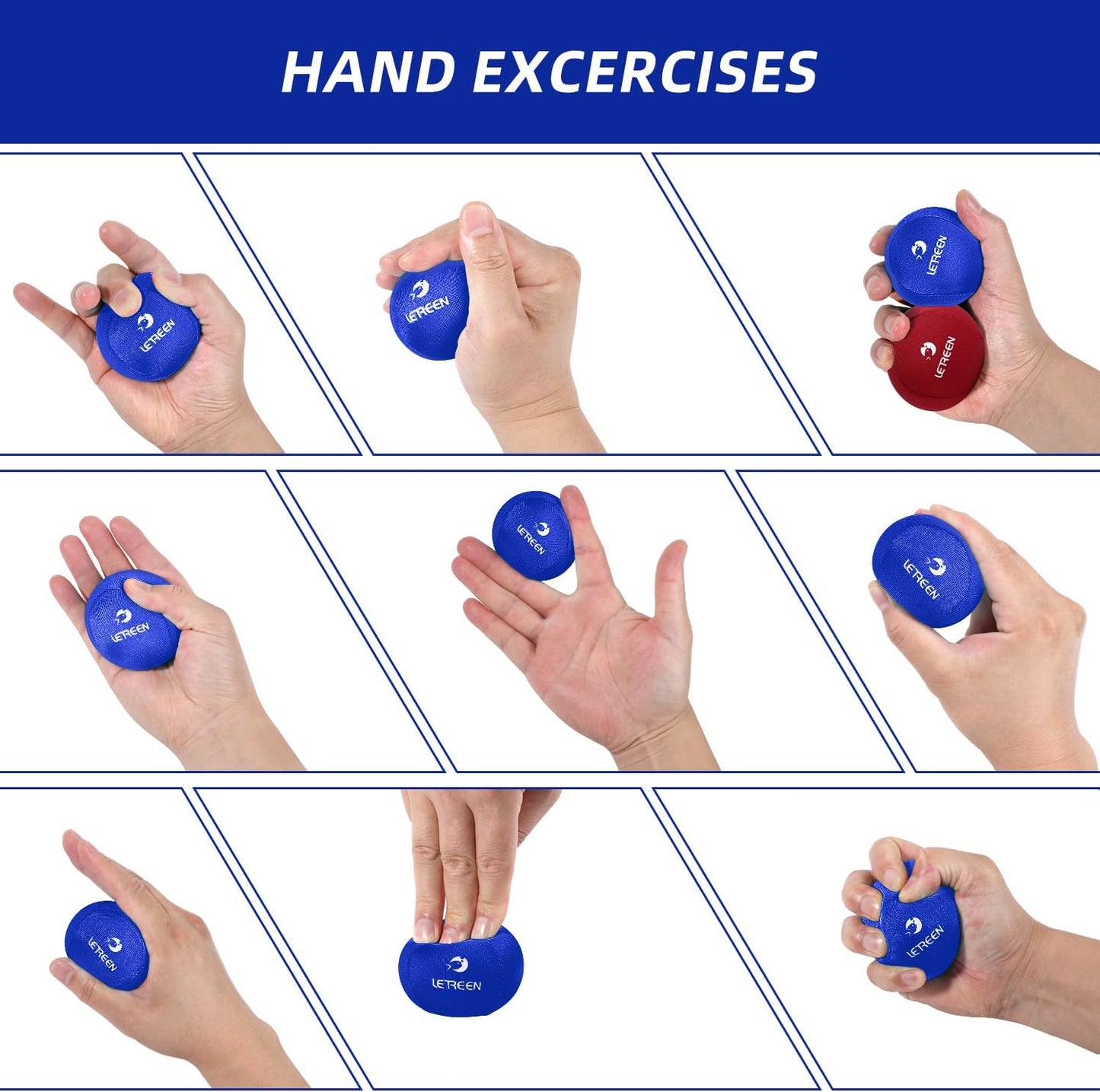 Stress Ball, Tri-Density Stress Balls for Adults & Grip Strengthening, Squeeze Balls for Hand Therapy, Squishy Stress Ball, Hand Strengthener Ball, Hand Balls for Therapy