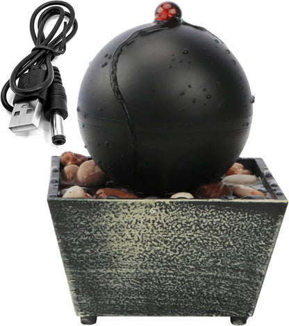 Tabletop Ball Fountain Waterfalls,Irregular Stone Water Fountain Indoor for Relaxation,Home/Office Decoration Meditiation Water Resin, House Warming Gifts New Home (#1)