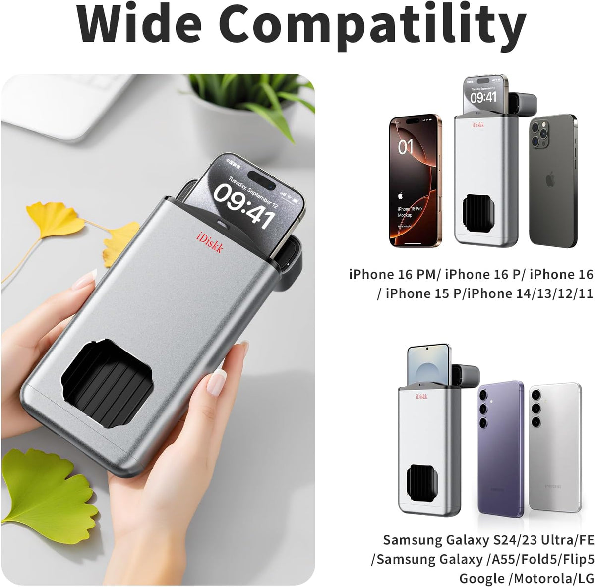 iDiskk Silver Metal Timed Phone Lock Box, Self-Control Timer Locker