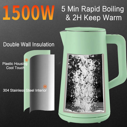 1.5L Electric Kettle Temperature Control, Green
