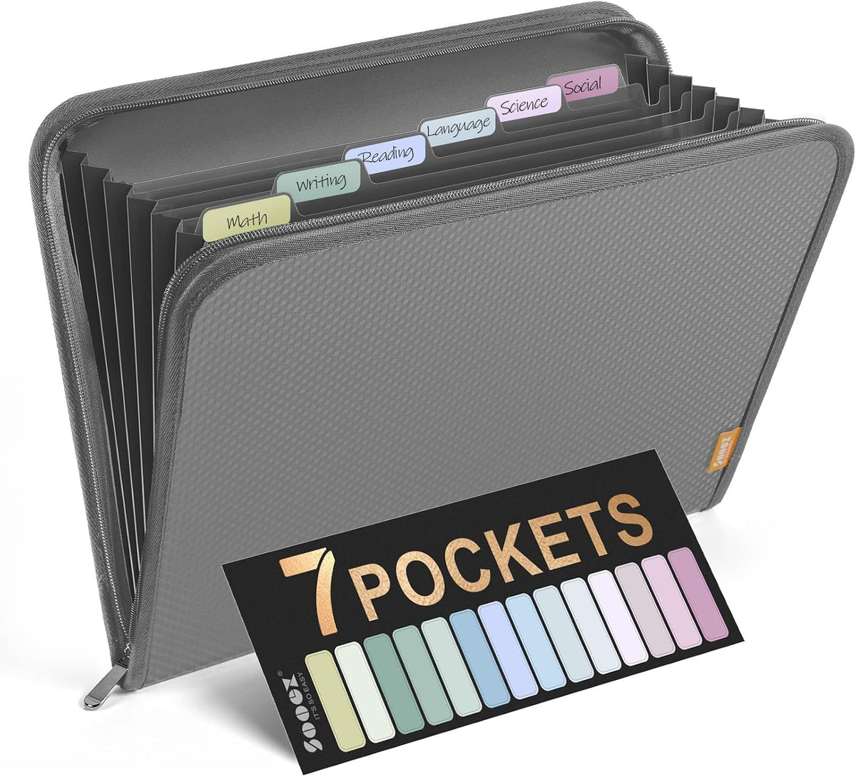 Sooez 13 Pocket Accordion File Organizer, Zipper Expanding File Folder A4