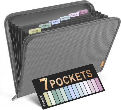 Sooez 13 Pocket Accordion File Organizer, Zipper Expanding File Folder A4