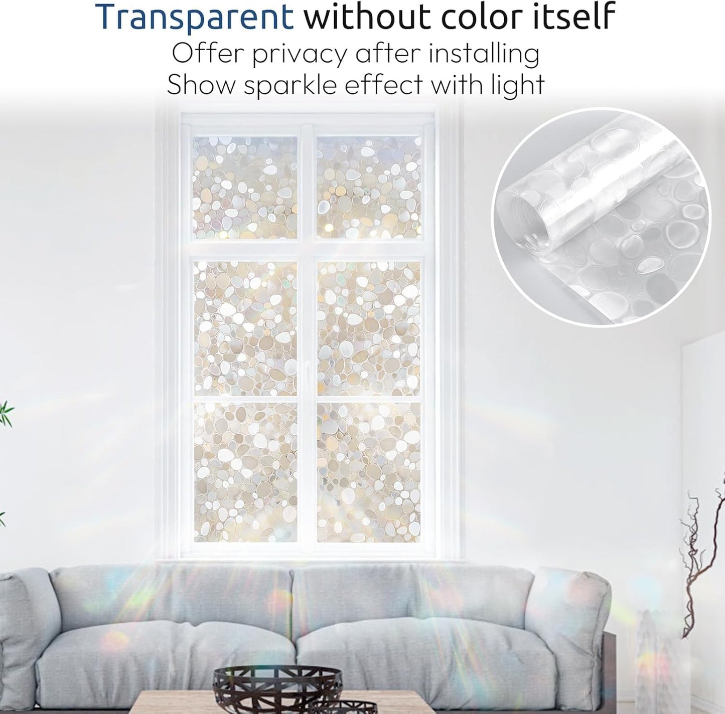rabbitgoo Blackout Window Film Room Darkening Light Blocking 17.5" x 78.7" | Removable Static Cling without Glue, Tint & Privacy Film for Window Inside, Day & Night Sleep for Home Garage Bedroom House