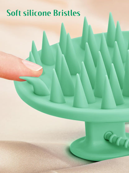 HEETA Silicone Scalp Massager Hair Scrubber Shampoo Brush for Hair Growth