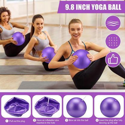 Silipull Pilates Ring Set for Women Exercise Equipment with 9 Inch Yoga Ball, Figure 8 Resistance Band, Sliding Disks, Yoga Bands Accessories Pilates Ring and Ball Set for Beginners Home Workouts