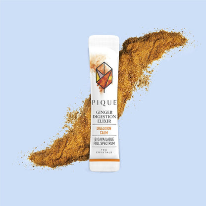 Pique Organic Ginger Digestion Elixir - Caffeine-Free Herbal Tea, Support Healthy Digestion and Metabolism - 14 Single Serve Sticks (Pack of 1)
