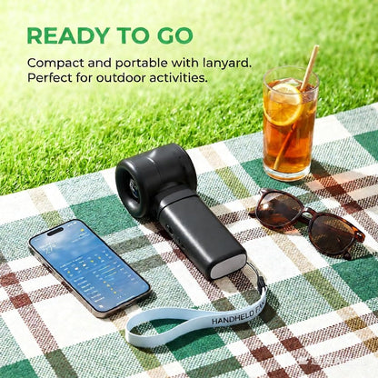 Handheld Turbo Misting Fan with LED Display & Safety Lock