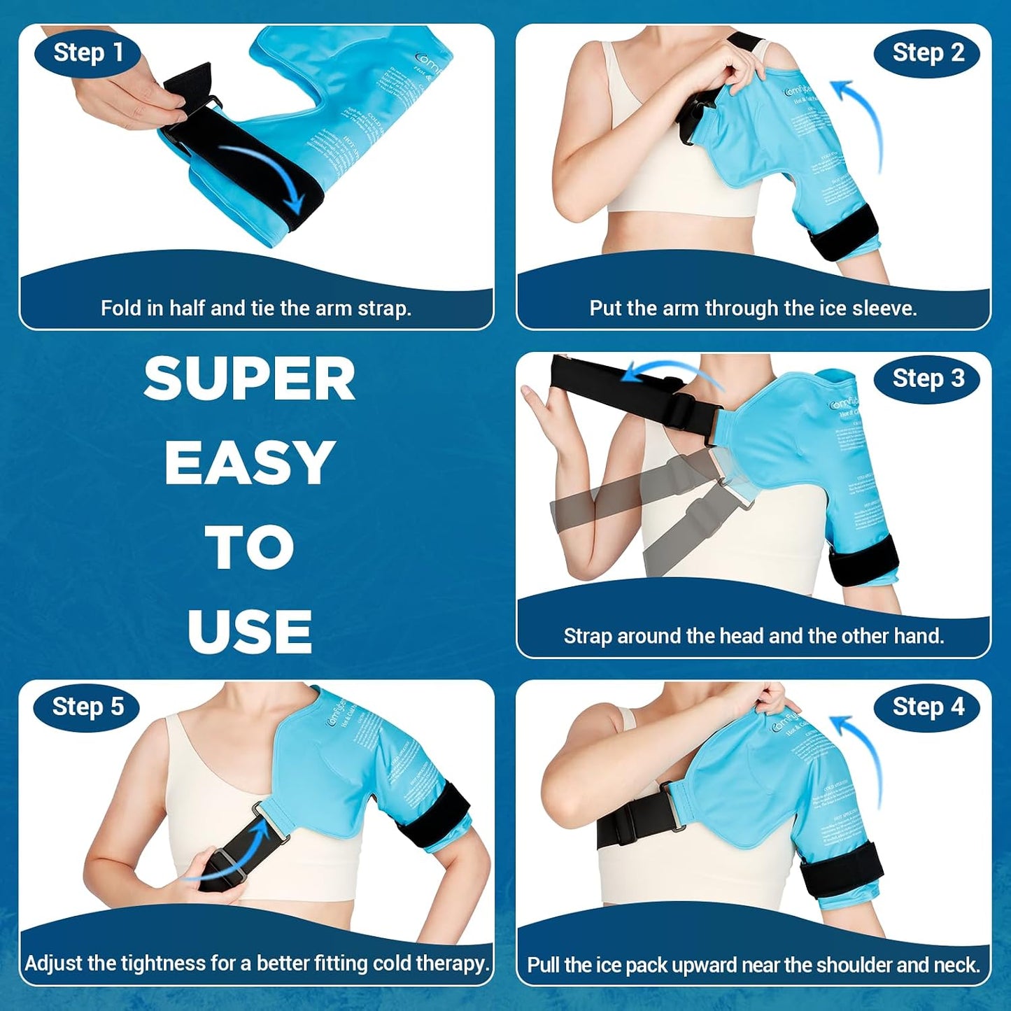 Comfytemp Shoulder Ice Pack Rotator Cuff Cold Therapy Wrap, FSA Eligible HSA, Gel Packs for Injuries Reusable Hot Cold Compress Shoulder Brace for Pain Relief, Men Women Recovery Item (Large/X-Large)