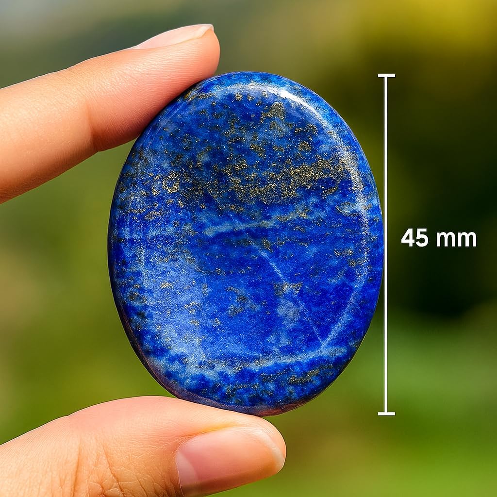 Natural Polished Thumb Palm Crystal for Meditation, Labradorite Worry Stone for Stress Relief, Anxiety Support & Pocket Reiki Healing