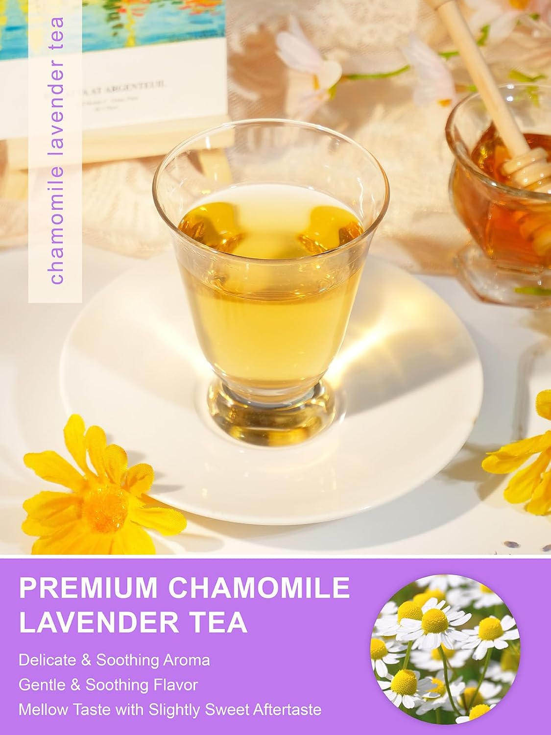 TeeLux Chamomile Lavender Tea Bags, Delicate Floral Aroma, 100 Count