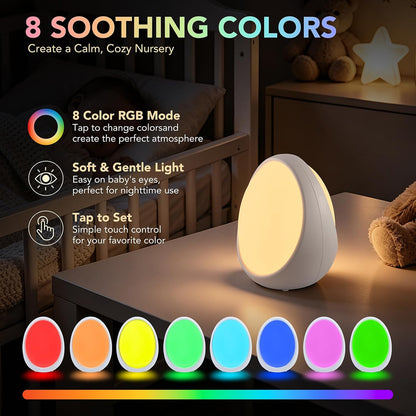 G Keni Nursery Night Light for Baby, Portable LED Touch Night Lamp for Kids and Adult, Breastfeeding, Sleep Aid, USB Rechargeable Nursing Lamp, Bedside Dimmable Warm Night Light, Soft Eye Caring