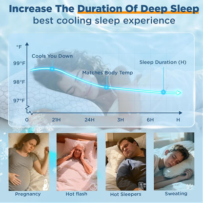 SUPA MODERN Cooling Pillow Queen Size Set of 2, CertiPUR-US Shredded Memory Foam Pillows for Sleeping, Cool Bed Pillows for Hot Sleepers, Adjustable Firm Pillow for Side,Back,Stomach Sleepers
