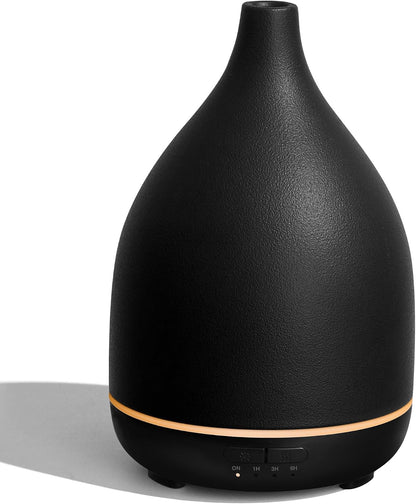 InnoGear Oil Diffuser, 300ML Ceramic Diffuser for Essential Oils Handcrafted Aromatherapy Diffuser Ultrasonic Cool Mist Humidifier with 4 Timers Waterless Auto Off for Room Office, White
