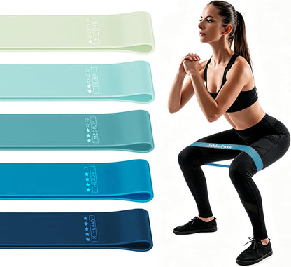 Resistance Loop Exercise Bands, Resistance Bands Exercise Bands for Home Fitness, Stretching, Strength Training, Physical Therapy,Elastic Workout Bands for Women Men Kids, Set of 5