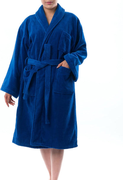 Alpine Swiss Blair Womens Cotton Terry Cloth Bathrobe Shawl Collar Velour Spa Robe