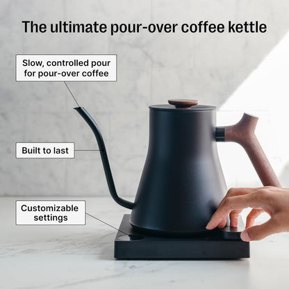 Fellow Stagg EKG Pro Electric Gooseneck Kettle – Precise Temperature Control, Quick Heating, Brew Timer, Scheduling, Stainless Steel, Pour-Over Coffee - 0.9L, Matte Black