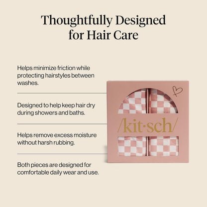 Kitsch Plush Microfiber Hair Towel Wrap for Women – Ultra Absorbent Microfiber Bath Towels for Wet, Curly, Long or Short Hair – Anti-Frizz Hair Wrap, Great Hair Care Gifts for Women