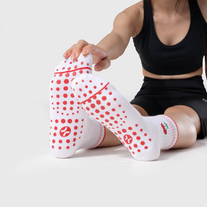 COOLMATE Pilates Socks with Grips for Women, Yoga Socks, Crew Non Slip Women for Barre, Pilates Gifts for Women - Colors A