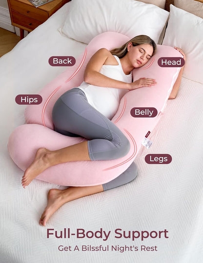Momcozy Cooling Pregnancy Pillow - U Shaped Full Body Maternity Pillow