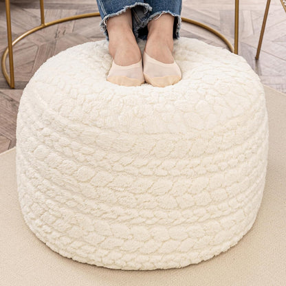 Round Pouf Ottoman 20 x 20 x 14 Inches Boho Poof Home Decor Floor Pouffe Ottoman Foot Rest for Couch Sofa Bean Bag Chairs Living Room Bedroom (Green)
